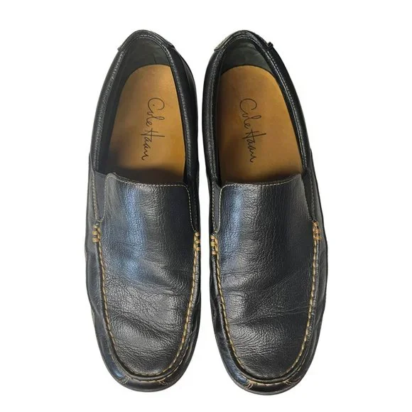 Cole Haan Mens Loafers Black Leather Slip On Driving Moccasins‎ Shoes Size 10M Cole Haan Mens 10M Black Leather Slip-On Driving Moccasin  main image 2
